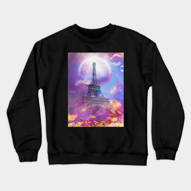 I Love Paris Crewneck Sweatshirt by Phatpuppy Art